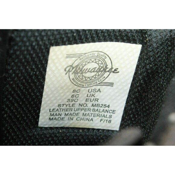 Milwaukee Black Leather Side Zip Motorcycle Riding Ankle Boots Size 8 C - Picture 8 of 9